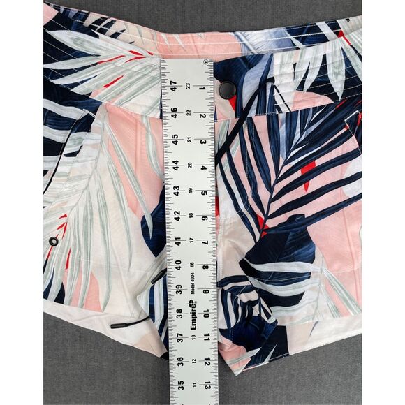 Athleta Board Shorts Women 2 Pink Palm Leaf Print Swim Zip Pockets‎ Athleisure - Picture 6 of 11
